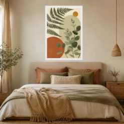 Boho Botanical Ferns Eucalyptus Sage Green Cream Art Photo Frame 15 Boho Botanical Ferns Eucalyptus Sage Green Cream Art Photo Frame mockup 6