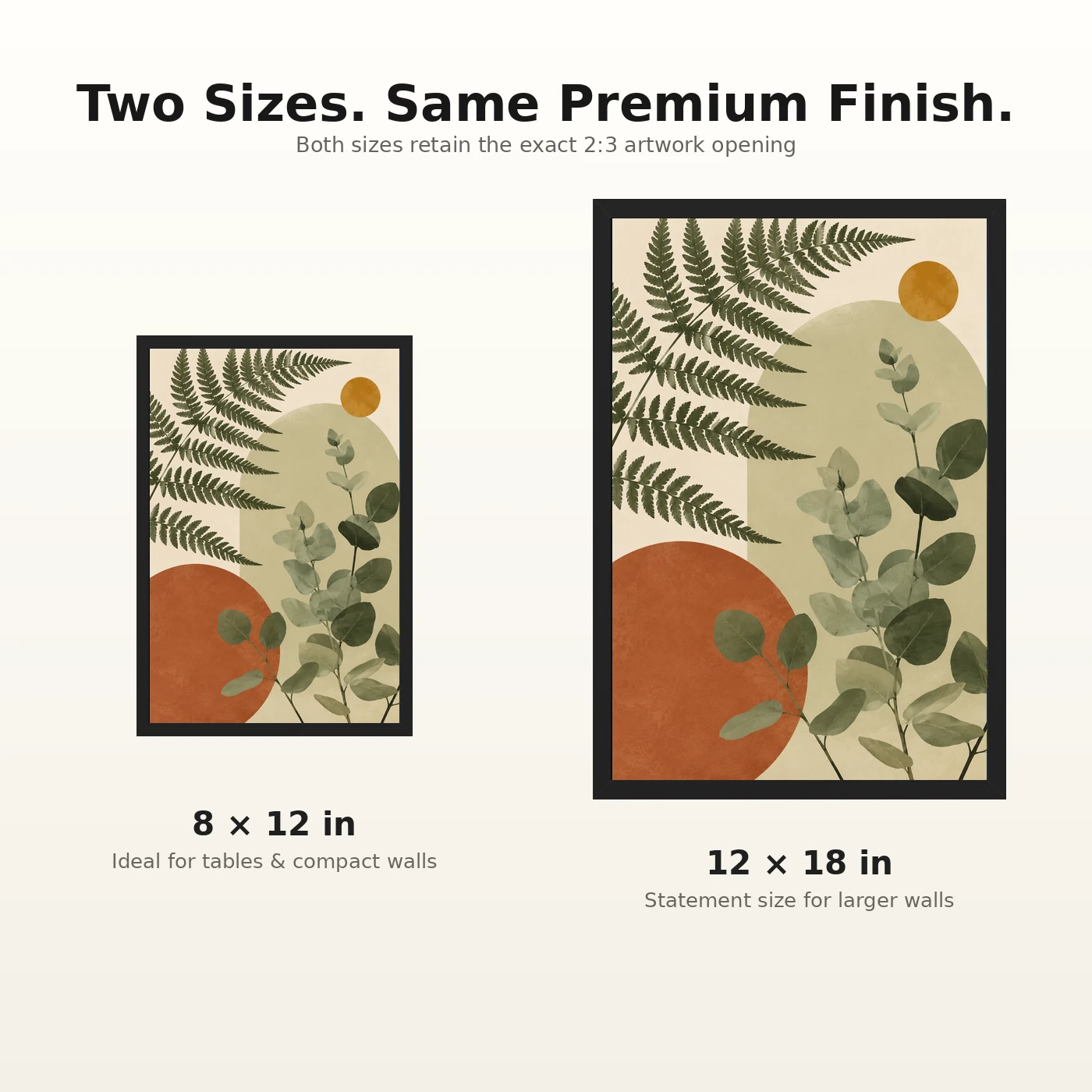 Boho Botanical Ferns Eucalyptus Sage Green Cream Art Photo Frame 8 Boho Botanical Ferns Eucalyptus Sage Green Cream Art Photo Frame mockup 8