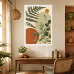 Boho Botanical Ferns Eucalyptus Sage Green Cream Art Photo Frame 19 Boho Botanical Ferns Eucalyptus Sage Green Cream Art Photo Frame mockup 10
