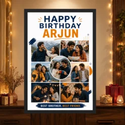 Brother Birthday Photo Frame | Personalized Birthday Gift Frame 13 Brother Birthday Photo Frame | Personalized Birthday Gift Frame mockup 4