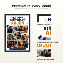 Brother Birthday Photo Frame | Personalized Birthday Gift Frame 18 Brother Birthday Photo Frame | Personalized Birthday Gift Frame mockup 9
