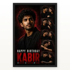 Brother Birthday Photo Frame Dramatic Lighting Pose | Personalized Birthday Gift Frame mockup 1