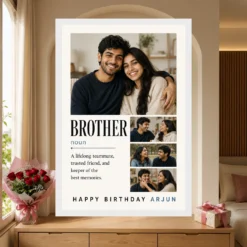 Brother Birthday Photo Frame Minimal | Personalized Birthday Gift Frame mockup 6