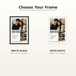 Brother Birthday Photo Frame Minimal | Personalized Birthday Gift Frame mockup 7