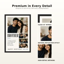 Brother Birthday Photo Frame Minimal | Personalized Birthday Gift Frame mockup 9