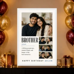 Brother Birthday Photo Frame Minimal | Personalized Birthday Gift Frame mockup 10