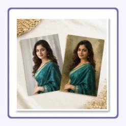 Colour Photo to Digital Painting Print – complete print product view