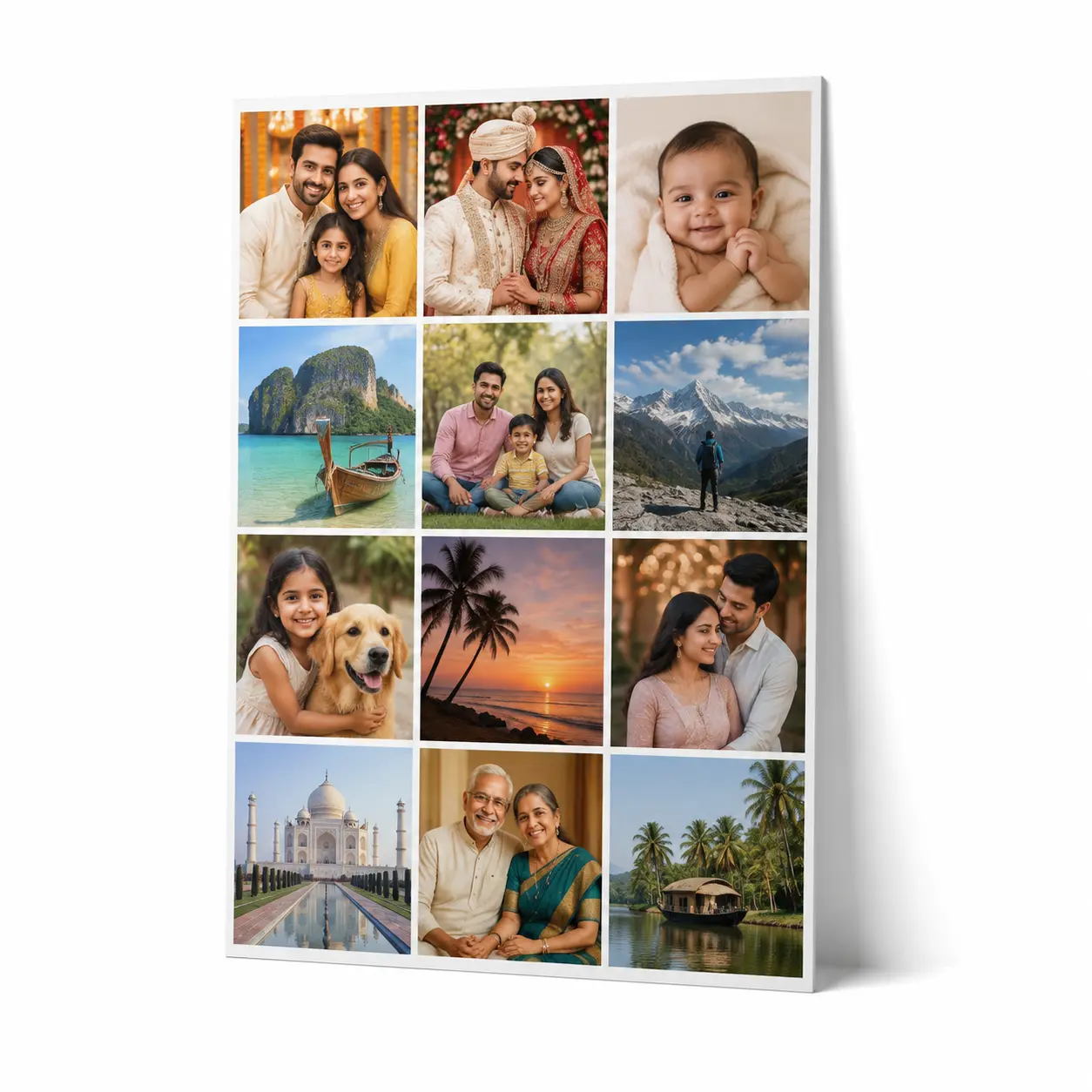 Custom Photo Collage Poster Online – A4 & A3 1 Custom photo collage poster print on a clean white background