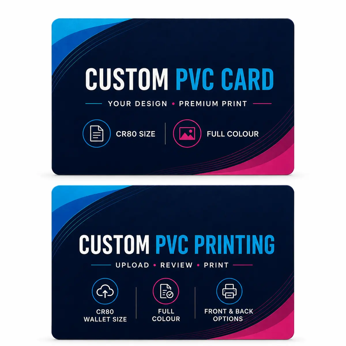 Custom PVC Card Printing Online | ₹99 14 Front and reverse comparison of a custom PVC printing card