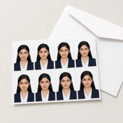 Sheet of eight passport size photo prints ordered online in India