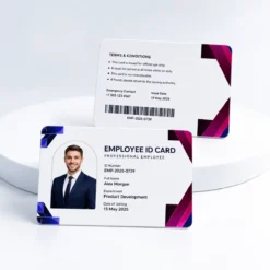 Employee PVC ID card front and back custom printing sample