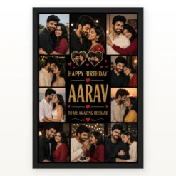 Customized Birthday Frame for Husband | Personalized Birthday Gift Frame mockup 1