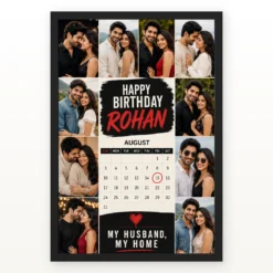 Happy Birthday Husband Photo Frame | Personalized Birthday Gift Frame mockup 1