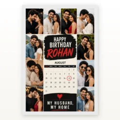 Happy Birthday Husband Photo Frame | Personalized Birthday Gift Frame mockup 2