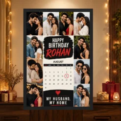 Happy Birthday Husband Photo Frame | Personalized Birthday Gift Frame mockup 4