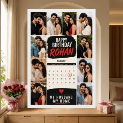 Happy Birthday Husband Photo Frame | Personalized Birthday Gift Frame mockup 6