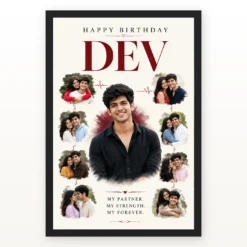 Husband Birthday Photo Frame | Personalized Birthday Gift Frame mockup 1