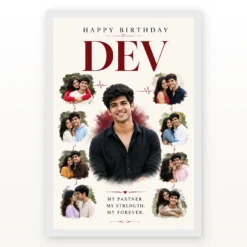 Husband Birthday Photo Frame | Personalized Birthday Gift Frame mockup 2