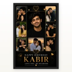 Romantic Photo Frame for Husband Birthday | Personalized Birthday Gift Frame mockup 1