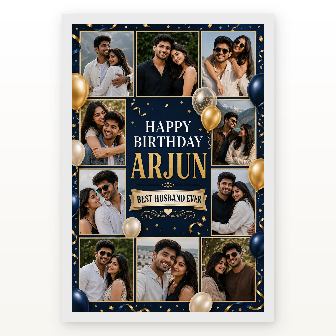 Birthday Frame for Husband Multi Photo Balloon Theme 2 Birthday Frame for Husband Multi Photo Balloon Theme mockup 2