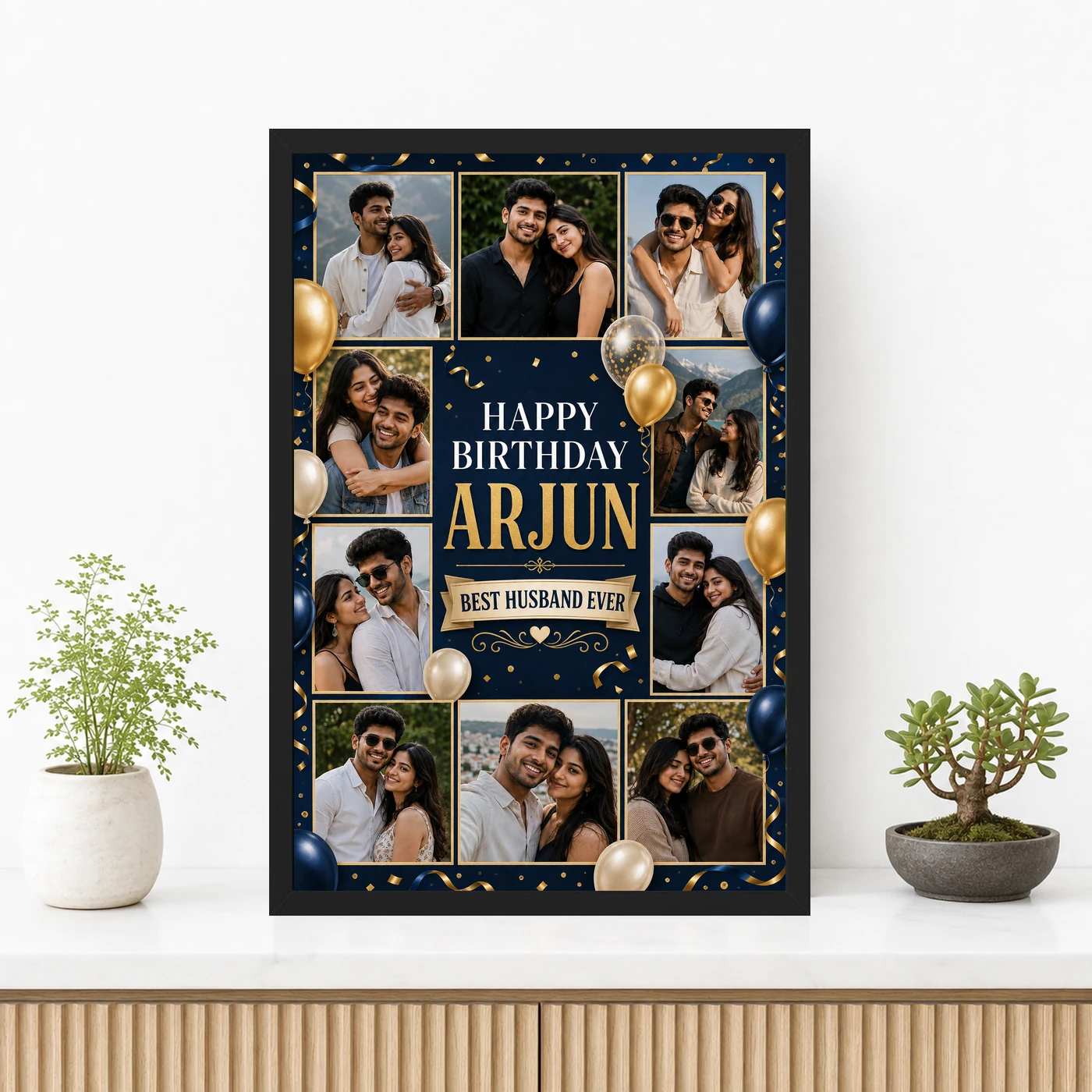 Birthday Frame for Husband Multi Photo Balloon Theme 3 Birthday Frame for Husband Multi Photo Balloon Theme mockup 3