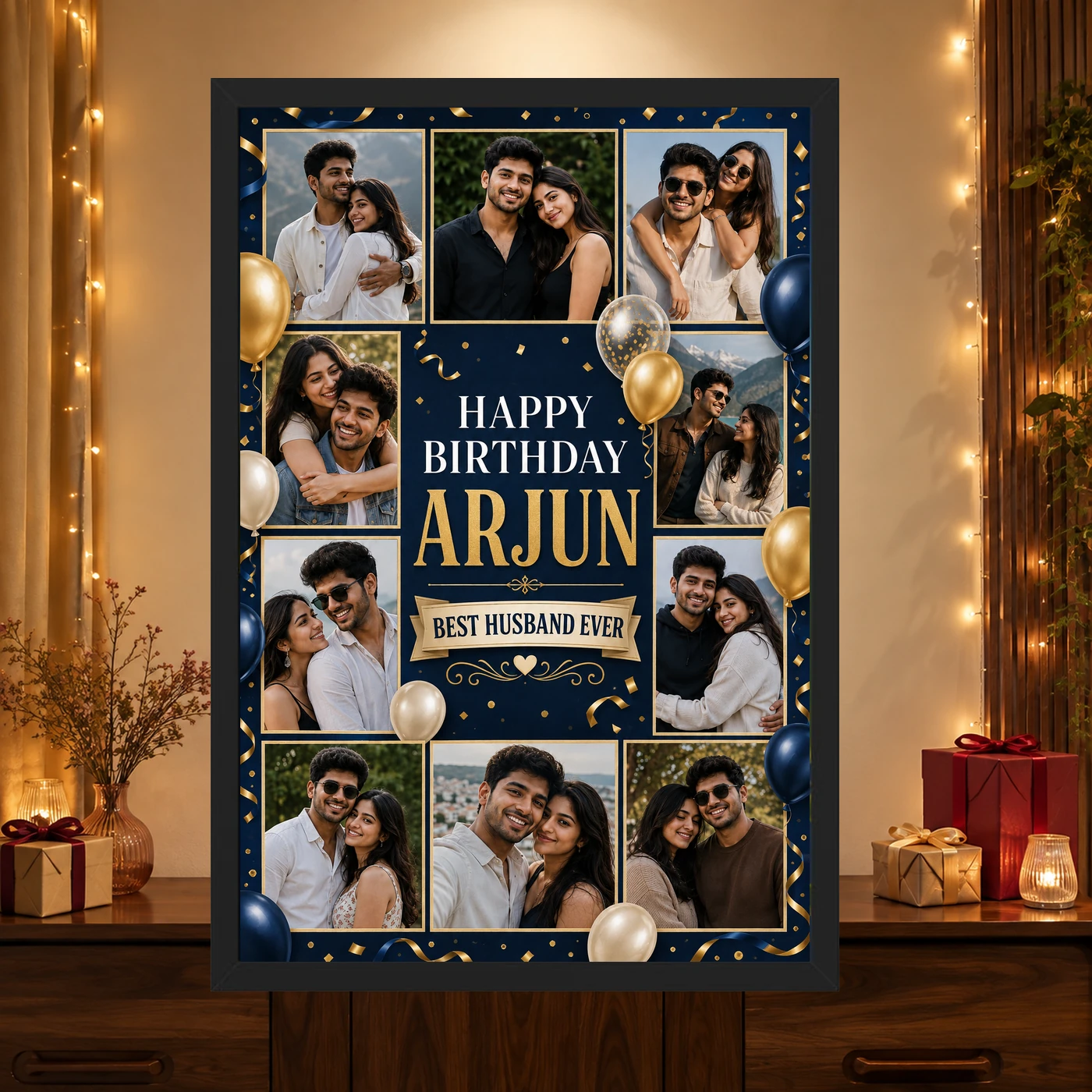 Birthday Frame for Husband Multi Photo Balloon Theme 4 Birthday Frame for Husband Multi Photo Balloon Theme mockup 4