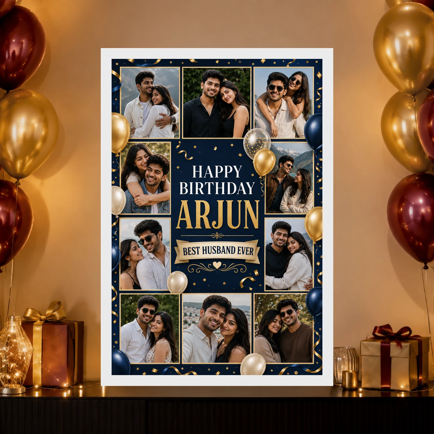 Birthday Frame for Husband Multi Photo Balloon Theme 10 Birthday Frame for Husband Multi Photo Balloon Theme mockup 10