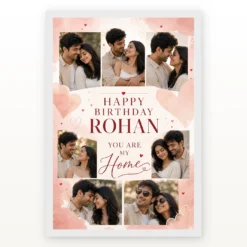 Birthday Frame for Husband Photo Pink Hearts Theme mockup 2