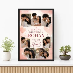 Birthday Frame for Husband Photo Pink Hearts Theme 12 Birthday Frame for Husband Photo Pink Hearts Theme mockup 3