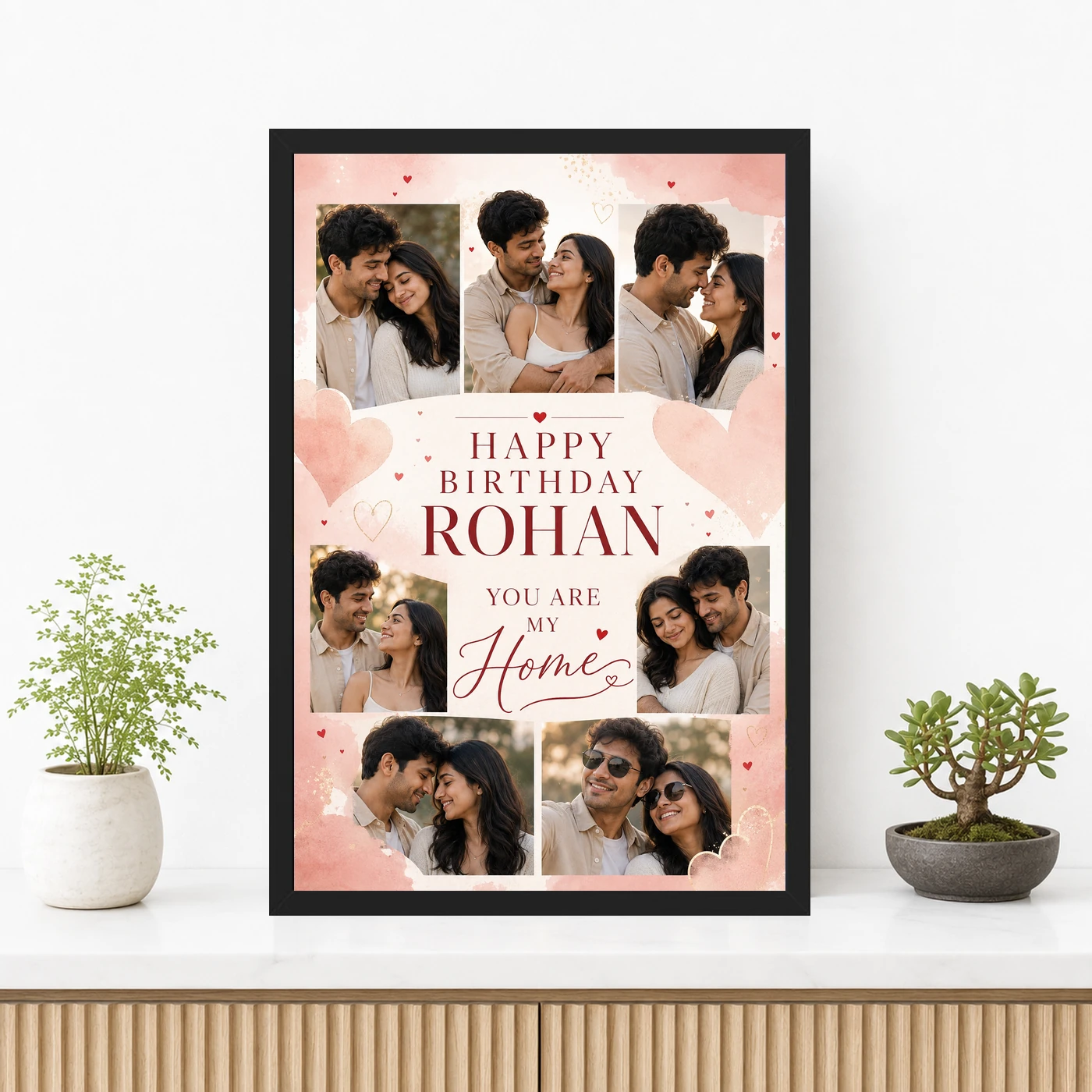 Birthday Frame for Husband Photo Pink Hearts Theme 3 Birthday Frame for Husband Photo Pink Hearts Theme mockup 3