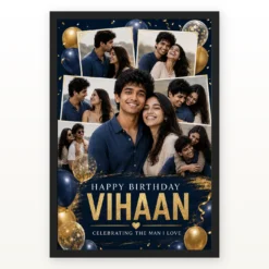 Happy Birthday Photo Frame for Husband Couple Balloon mockup 1