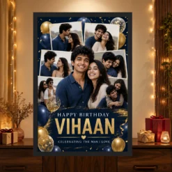 Happy Birthday Photo Frame for Husband Couple Balloon mockup 4