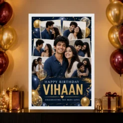 Happy Birthday Photo Frame for Husband Couple Balloon mockup 10