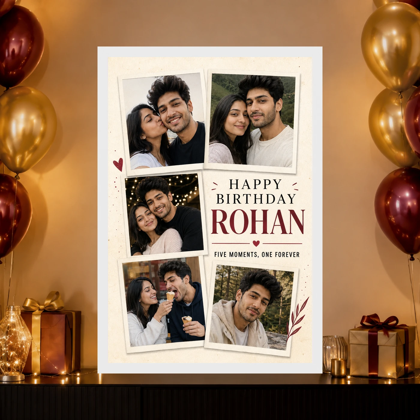 Husband and Wife Photo Frame Birthday 5 Photo Collage 10 Husband and Wife Photo Frame Birthday 5 Photo Collage mockup 10
