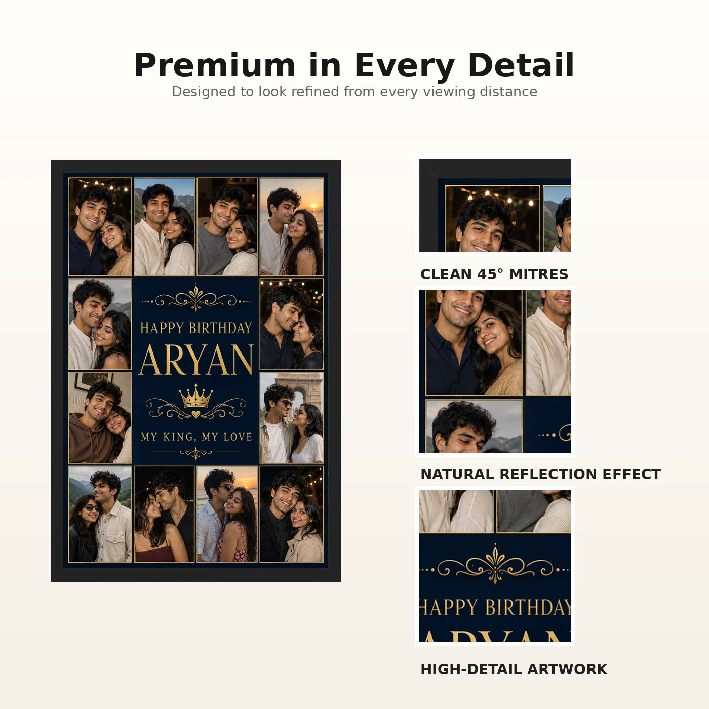 Husband and Wife Photo Frame Golden Collage Birthday 9 Husband and Wife Photo Frame Golden Collage Birthday mockup 9