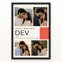 Husband Photo Frame Birthday Gift Idea Collage mockup 1