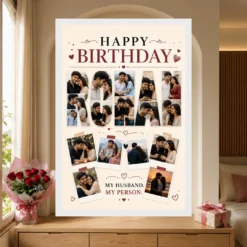 Photo Frame Gift for Husband Birthday Customised Name mockup 6