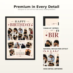 Photo Frame Gift for Husband Birthday Customised Name mockup 9