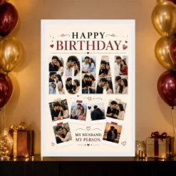 Photo Frame Gift for Husband Birthday Customised Name mockup 10