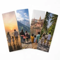 Set of four personalised laminated photo bookmarks
