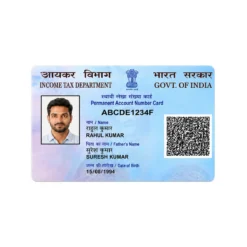 PAN PVC card straight front with Rahul Kumar and dummy PAN ABCDE1234F