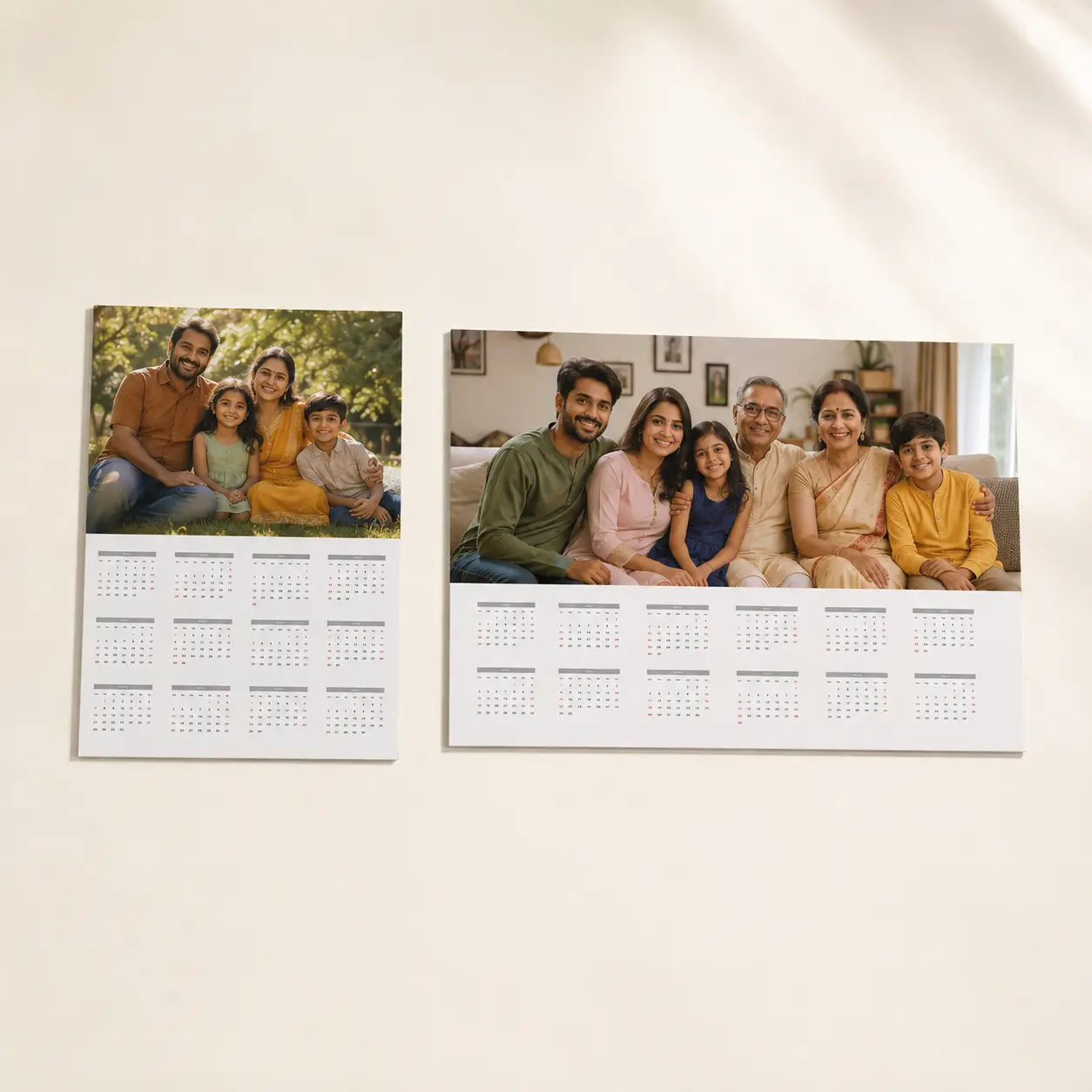 Personalised Single-Sheet Photo Calendar – A4 & A3 2 A4 and A3 single-sheet photo calendar size options