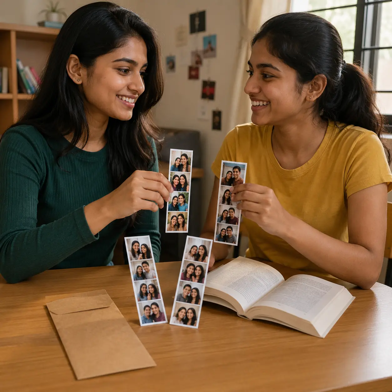 Personalised Photo Strips Online 5 Personalised photo strips displayed in an Indian home