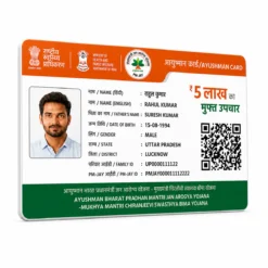 PVC Ayushman Bharat Card Print Online India – PMJAY Plastic Wallet Card | ₹99 9 PM-JAY PVC card smooth print surface thin profile and rounded edge quality