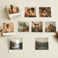 Retro photo print format and paper finish options