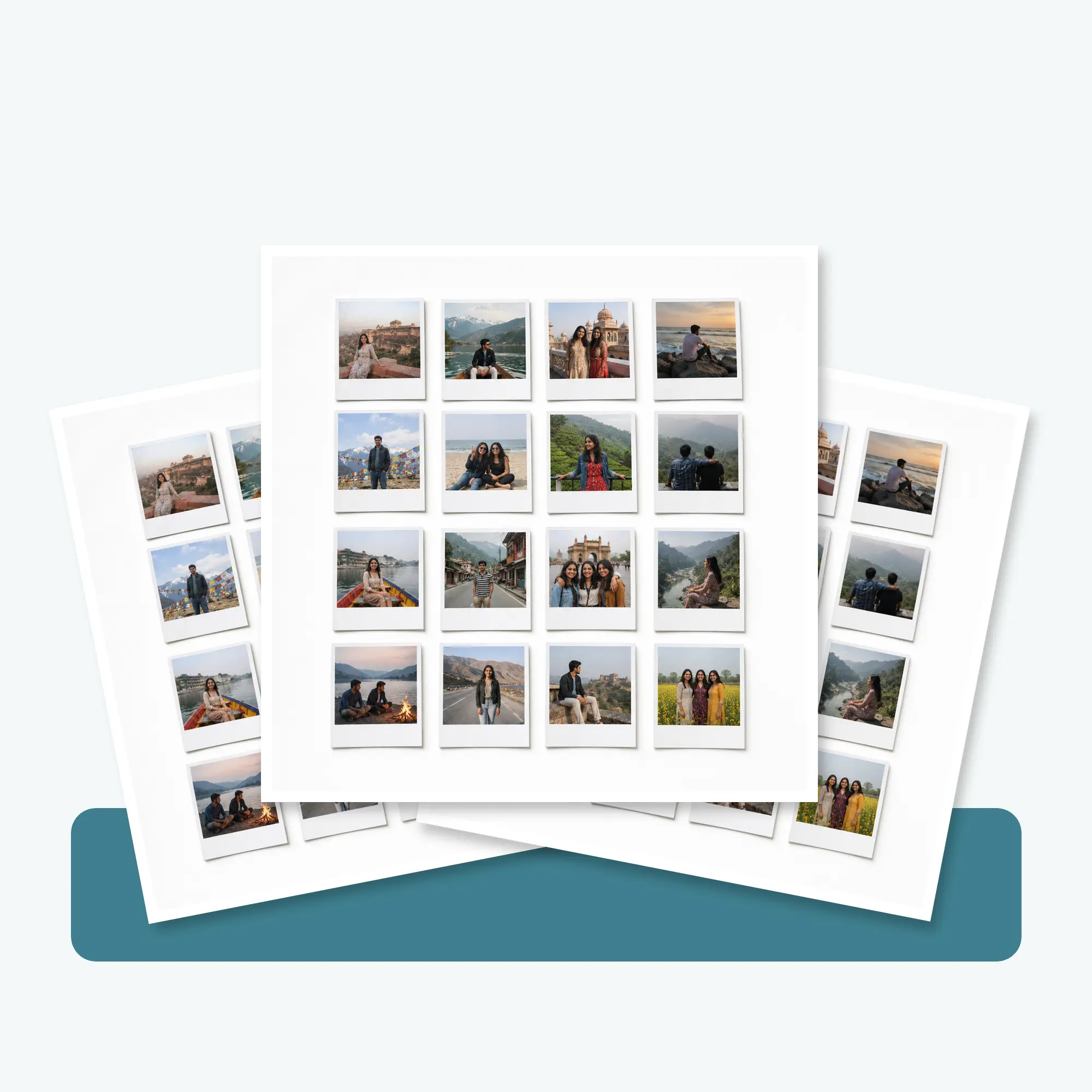 Retro Photo Prints – Set of 16 4 Retro Photo Prints – Set of 16 – physical photo print arrangement