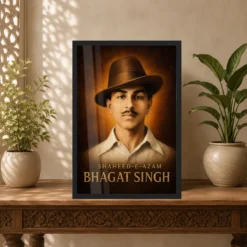 Shaheed-e-Azam Bhagat Singh Heritage Photo Frame 14 Bhagat Singh Shaheed-e-Azam heritage portrait photo frame – Indian Carved Console Display