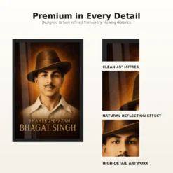 Shaheed-e-Azam Bhagat Singh Heritage Photo Frame 18 Bhagat Singh Shaheed-e-Azam heritage portrait photo frame – Frame and Print Details
