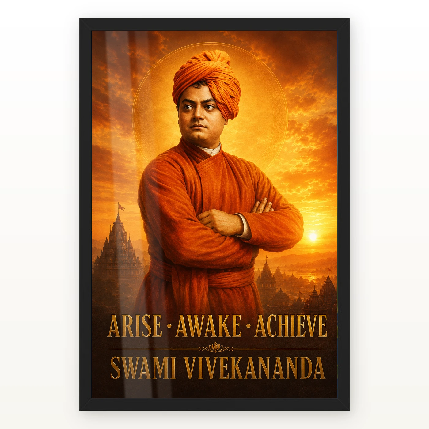 Swami Vivekananda Arise Awake Achieve Premium Photo Frame – premium framed wall art by GiftKida Swami Vivekananda Arise Awake Achieve Premium Photo Frame – premium framed wall art by GiftKida