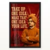 Swami Vivekananda Take Up One Idea Quote Photo Frame 21 Swami Vivekananda Take Up One Idea Quote Photo Frame showing a vintage crimson Chicago poster with the Take Up One Idea quote – Black Frame Main View